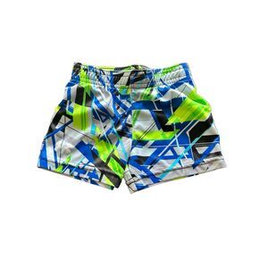 Under Armour printed shorts baby boy sz 6-9 months blue green black grey